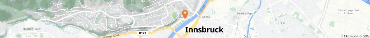 Map representation of the location for Apotheke Mariahilf in 6020 Innsbruck
